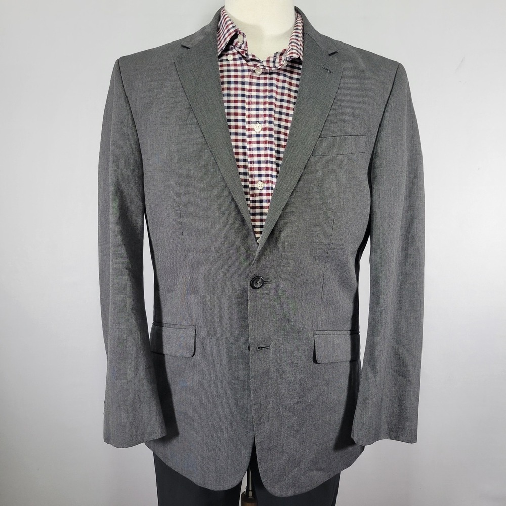 Kenneth Cole Reaction Men's Sport Coat Blazer Two Button Gray Size about 42R